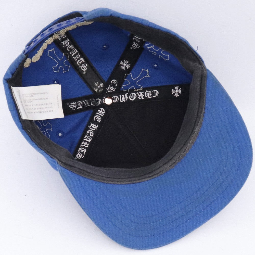 CHROME HEARTS CH Cross Patch Baseball Cap Blue Size F
