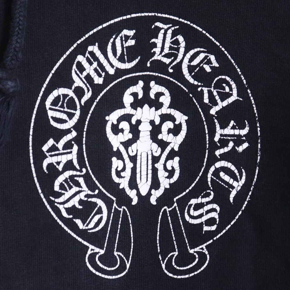 Chrome Hearts Old Flag Horseshoe Zip Hoodie Black Size M