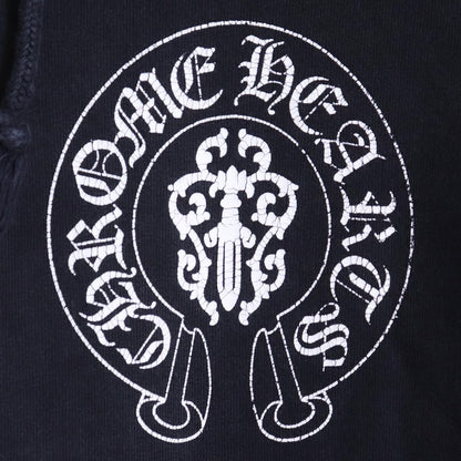 Chrome Hearts Old Flag Horseshoe Zip Hoodie Black Size M