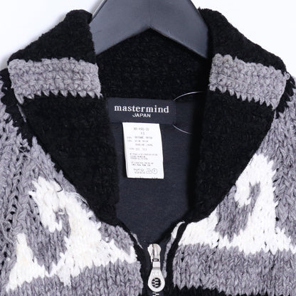 MASTERMIND JAPAN Shawl Collar Zip Knit Black Size XS