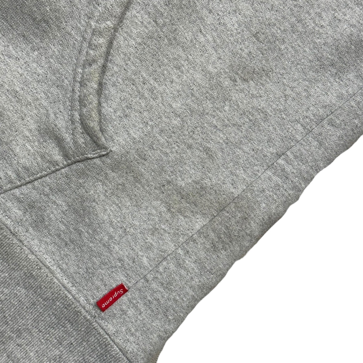 SUPREME 15AW Felt Hooded Logo Zip Hoodie Light Gray Size S
