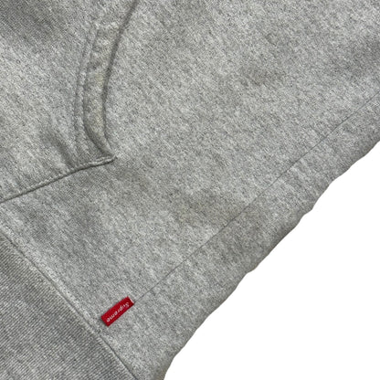 SUPREME 15AW Felt Hooded Logo Zip Hoodie Light Gray Size S