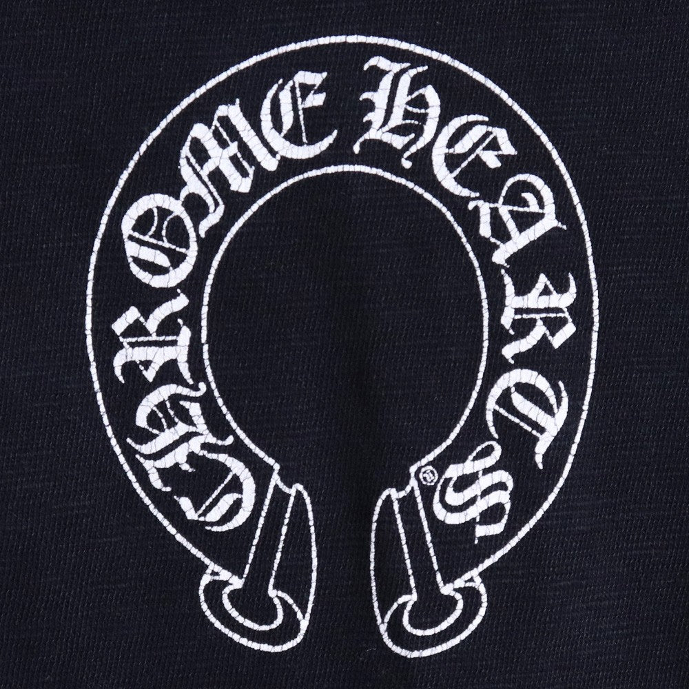 CHROME HEARTS Old Scroll Logo Raglan Long Sleeve T-Shirt Black Size S