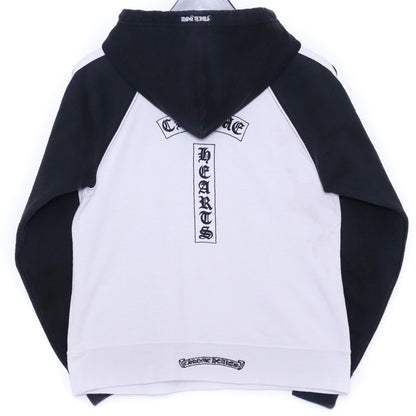 CHROME HEARTS OLD T-Bar Logo Raglan Hoodie White Size XS