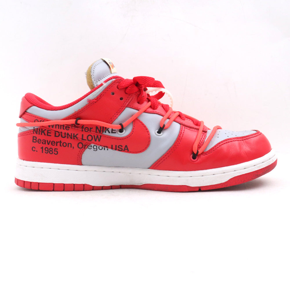 NIKE x OFF-WHITE 19AW Dunk Low LTHR Sneakers Red Size 26.5cm