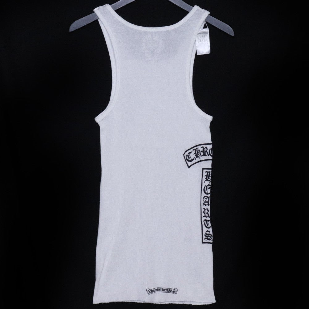 CHROME HEARTS Vertical Logo Rib Tank Top White Size S