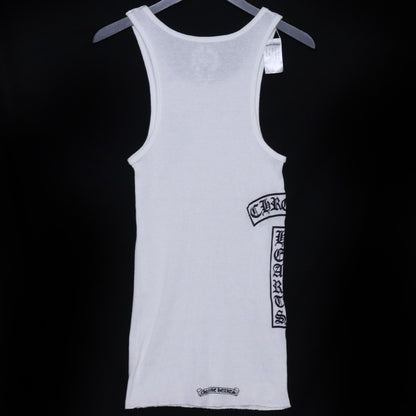 CHROME HEARTS Vertical Logo Rib Tank Top White Size S