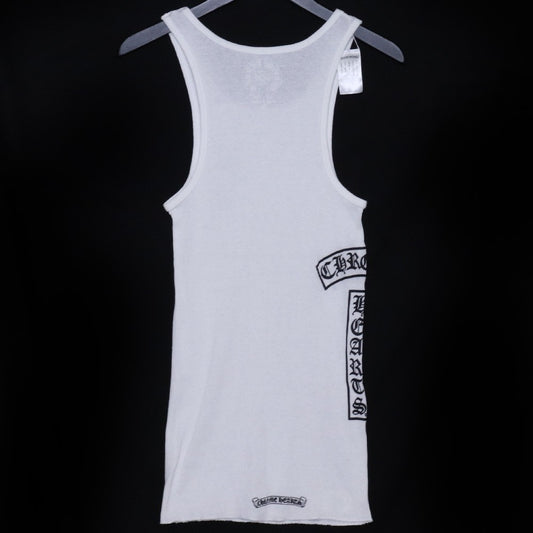 CHROME HEARTS Vertical Logo Rib Tank Top White Size S