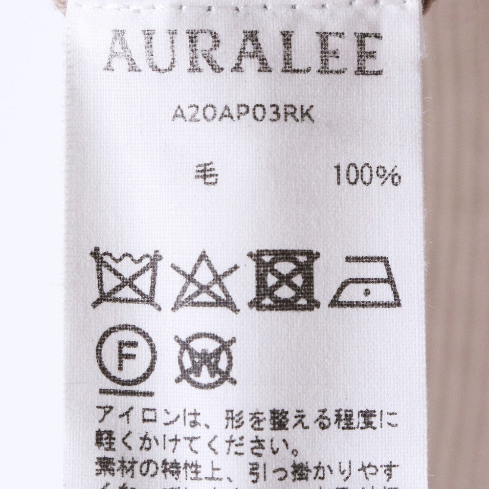 AURALEE 20AW Super Fine Wool Rib Knit Light Brown Size 4