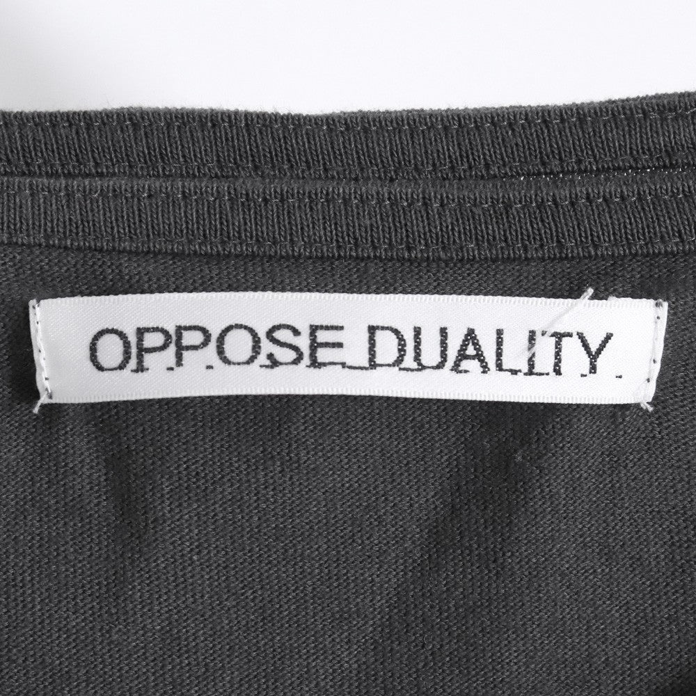 OPPOSE DUALITY 26SS Gray One Side Sleeve T-Shirt Size 48