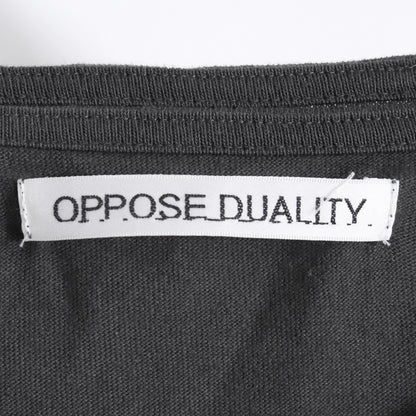 OPPOSE DUALITY 26SS Gray One Side Sleeve T-Shirt Size 48