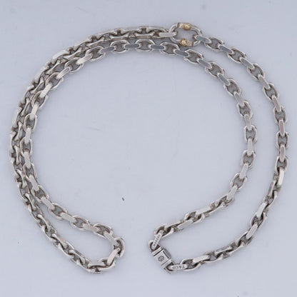 TIFFANY&CO. 1837 Makers Chain Necklace Silver Gold Size 62CM
