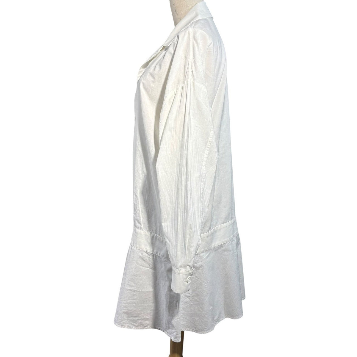 Y's Oversized Open Collar Shirt Dress White Size 1
