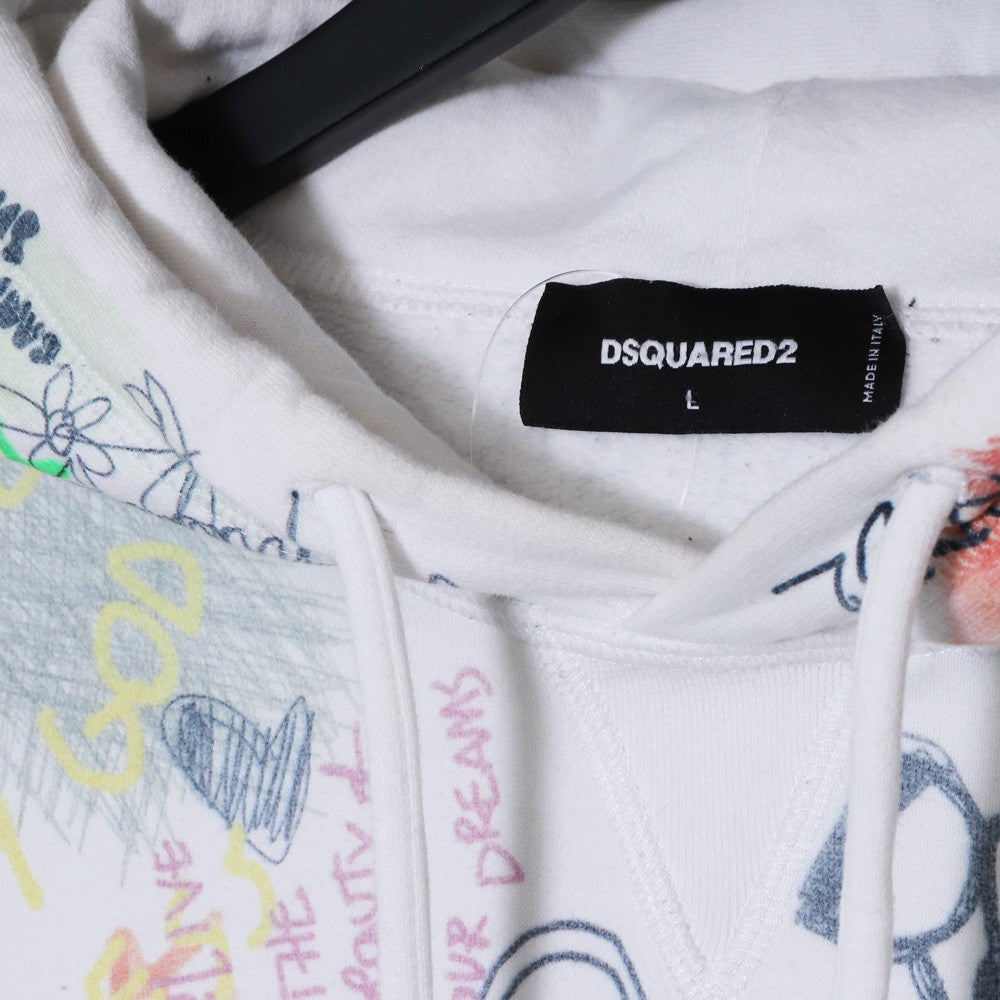 DSQUARED2 Writings Cool Hoodie White Size L