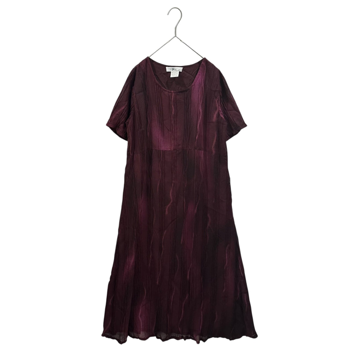 24 ISSEY MIYAKE 11AW Pleated Crinkle Dress Bordeaux Size 2