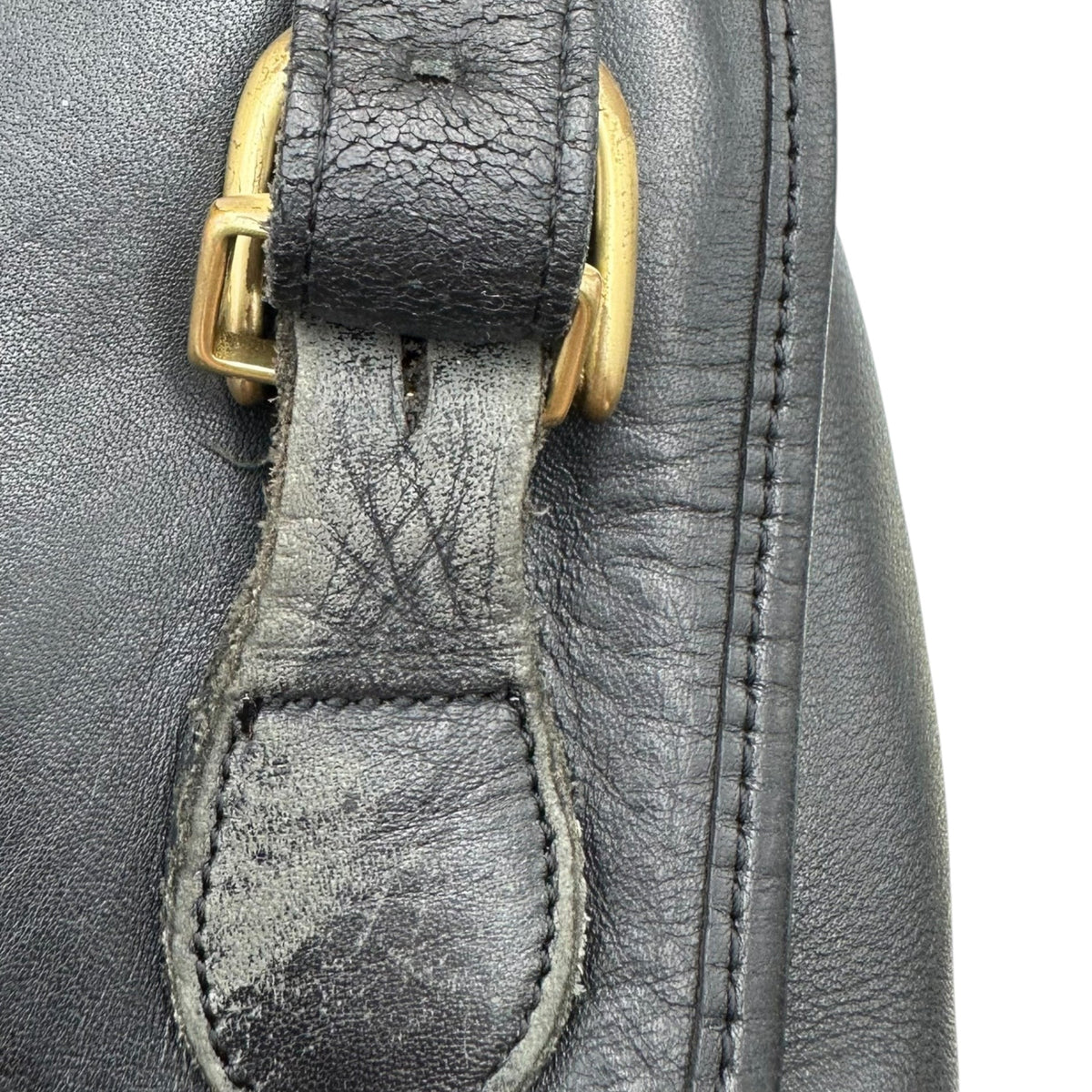 OLD COACH Vintage Turnlock All-Leather Backpack Black