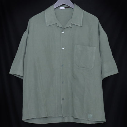 LOEWE Paula's Ibiza Anagram Short Sleeve Shirt Green Size 38