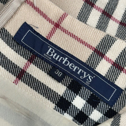 Burberry's Vintage Nova Check Wool Skirt Beige Size 38