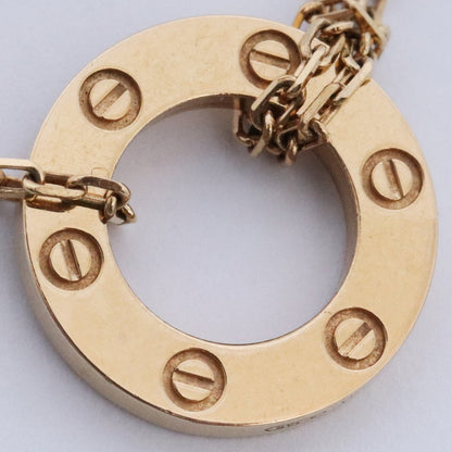 CARTIER LOVE Circle 18K YG Diamond Bracelet Size 18.7CM