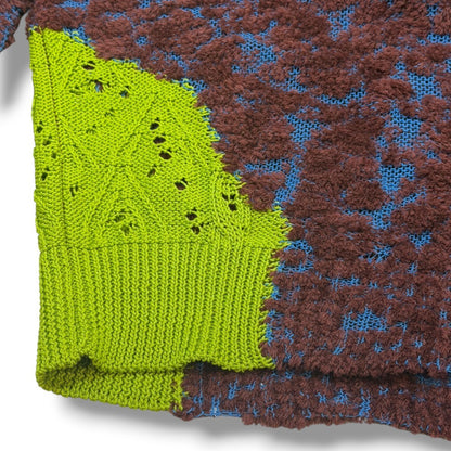 KOTA GUSHIKEN 26SS Collaged Knit Sweater Green Size 2