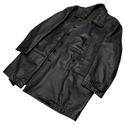 Y's bis 80s Lamb Leather Double-Breasted Coat Size FREE