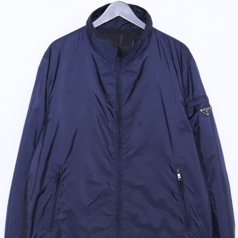PRADA Triangle Logo Nylon Blouson Navy Size 52