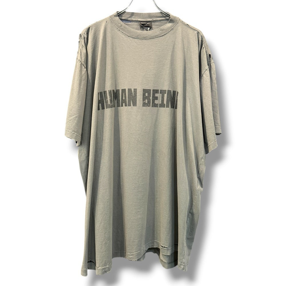 BALENCIAGA 25SS Human Being Print T-Shirt Gray Size 3