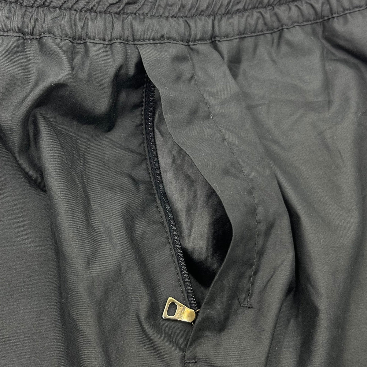 PRADA SPORT 00s Y2K Hem Zip Logo Tech Pants Black Size 48