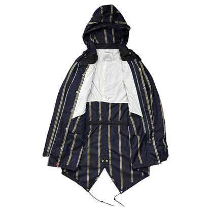 VISVIM 00s Fishtail Striped Cotton Coat Navy Yellow Size M