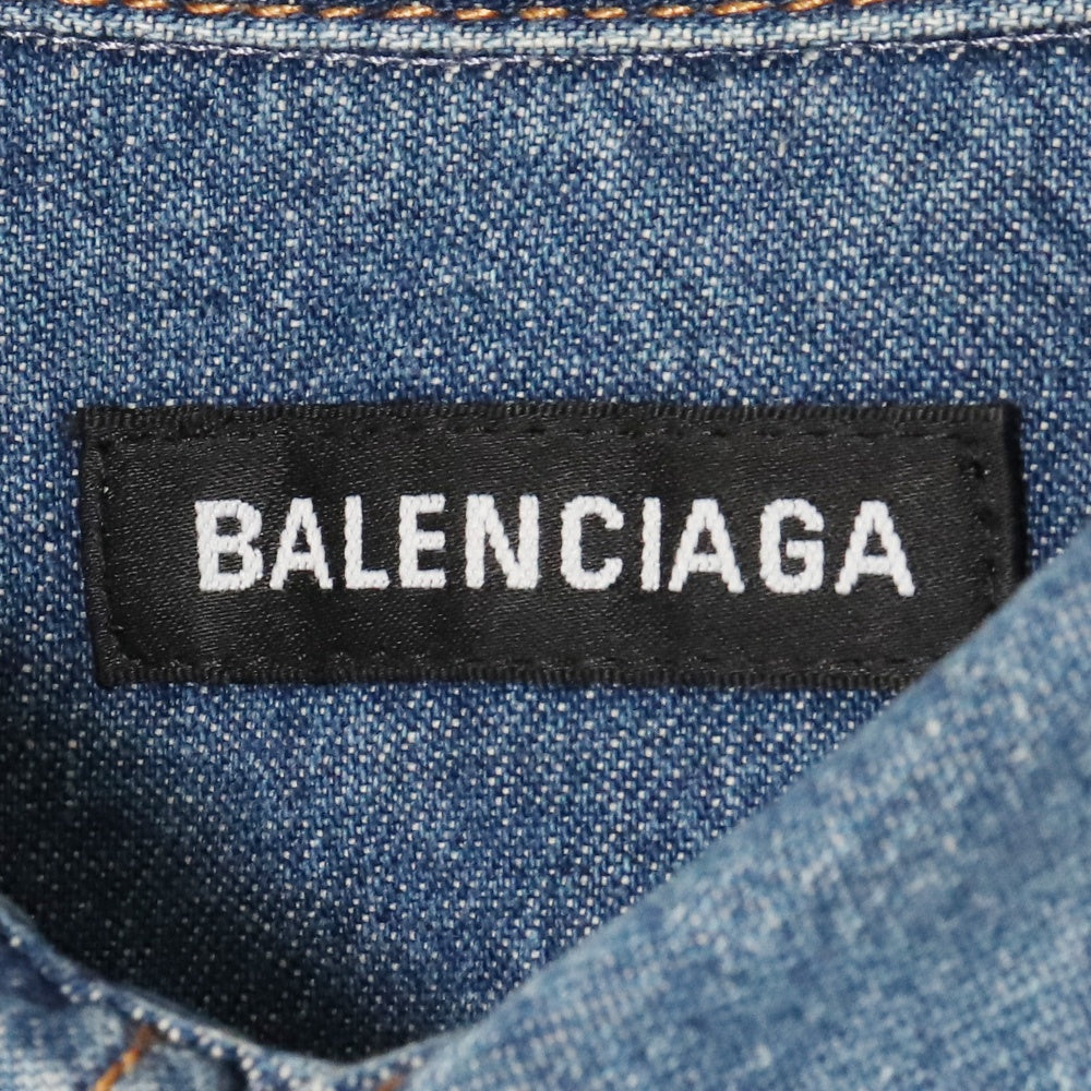 BALENCIAGA 19SS I Love Techno Oversized Denim Shirt Size 39