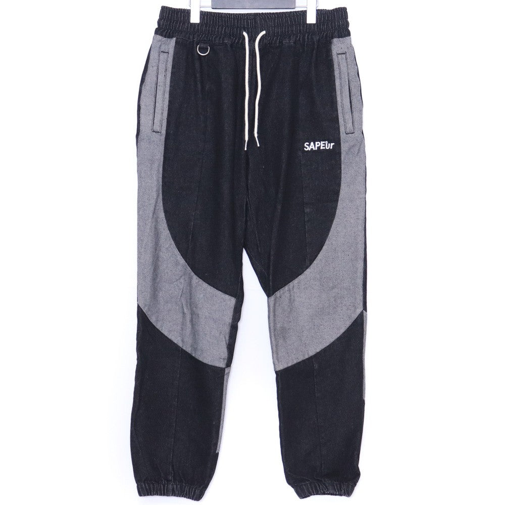 SAPEUR Denim Track Pants Black Size XL