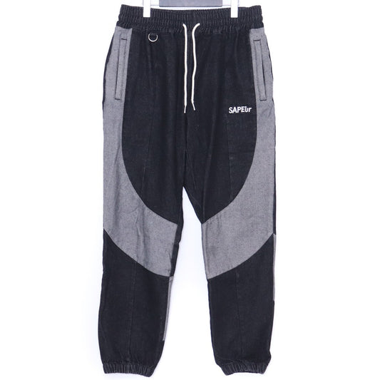 SAPEUR Denim Track Pants Black Size XL