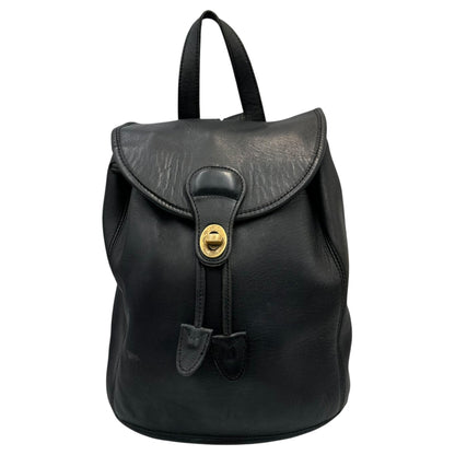 OLD COACH Vintage Turnlock All-Leather Backpack Black