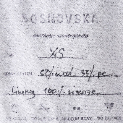 SOSNOVSKA 20SS Wool Wide Shorts Black Size XS