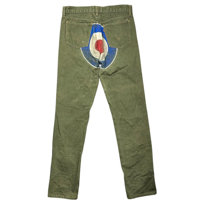 CDG JW MAN 07SS Back Roundel Print Denim Pants Multi Size M