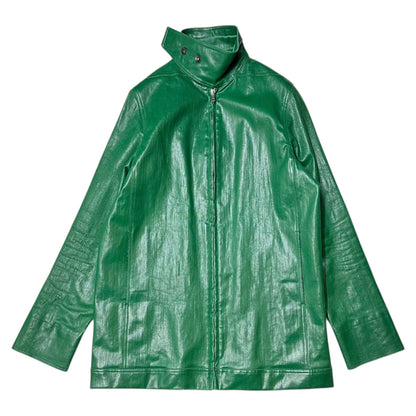 Rick Owens DRKSHDW 18SS Coated Zip Denim Jacket Green Size S