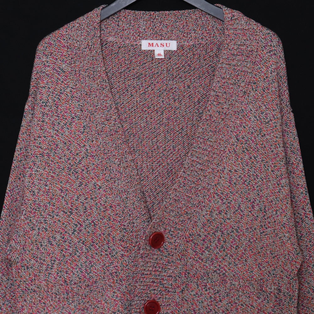 MASU 22SS Melange Loose Cardigan Pink Size 46