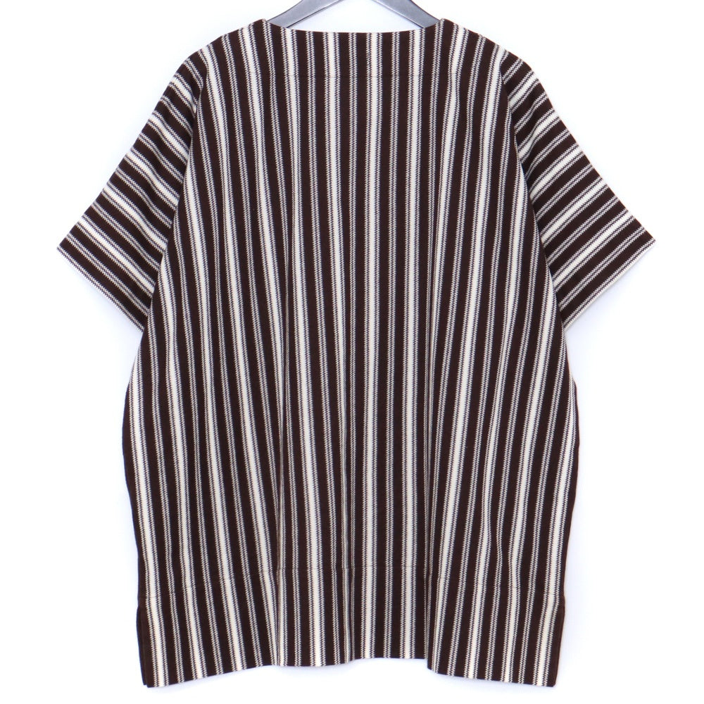 JIL SANDER+ Striped Short Sleeve T-Shirt Brown Size M