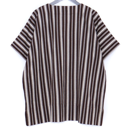 JIL SANDER+ Striped Short Sleeve T-Shirt Brown Size M