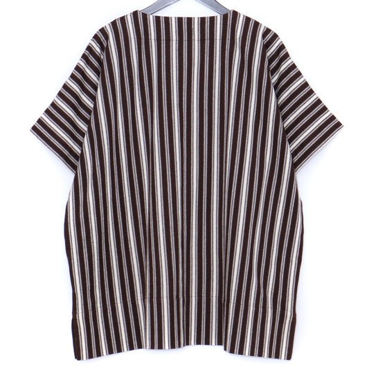 JIL SANDER+ Striped Short Sleeve T-Shirt Brown Size M