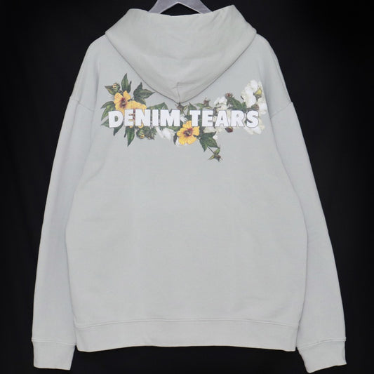 DENIM TEARS Printed Hoodie Blue Size XL