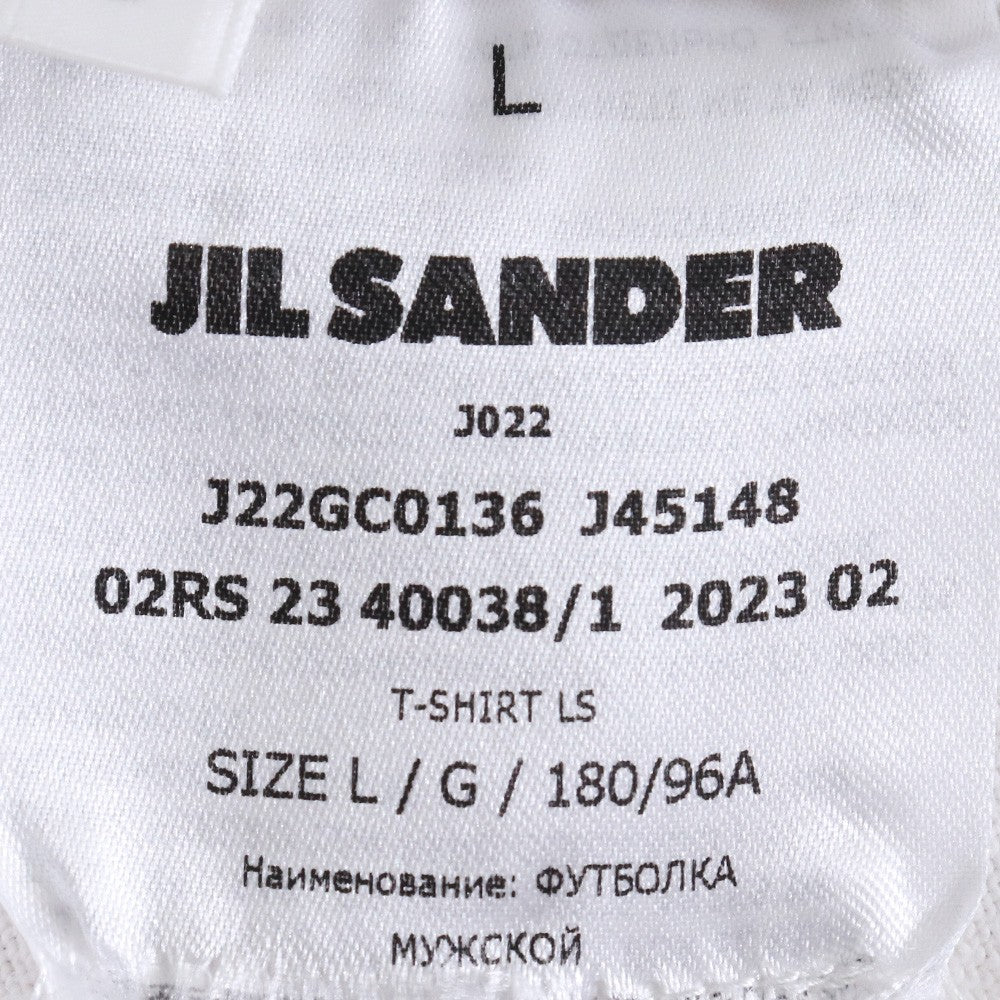 JIL SANDER Logo Long Sleeve T-Shirt White Size L