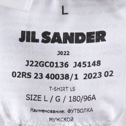 JIL SANDER Logo Long Sleeve T-Shirt White Size L