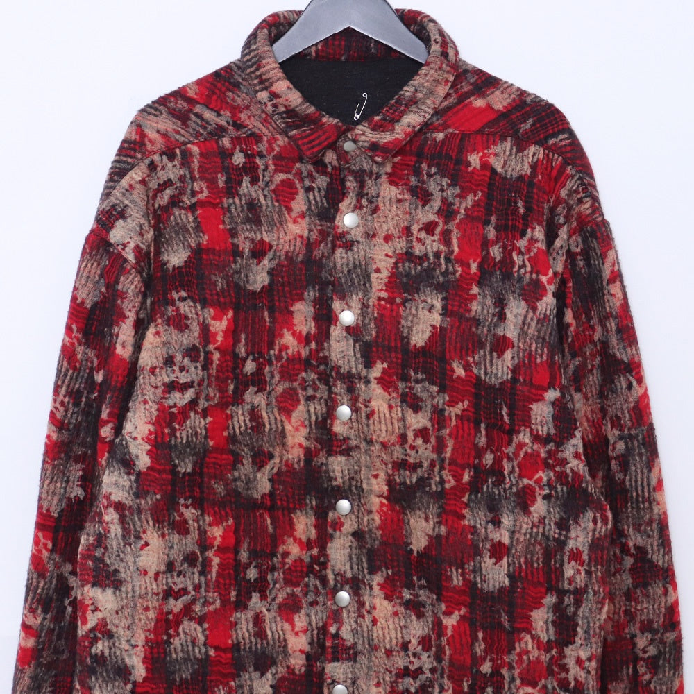 A.F ARTEFACT 25AW Needle punch Checked Red Shirt Size 2