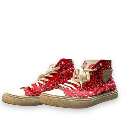 SAINT LAURENT PARIS Bedford Bandana Sneakers Red Size EU 40
