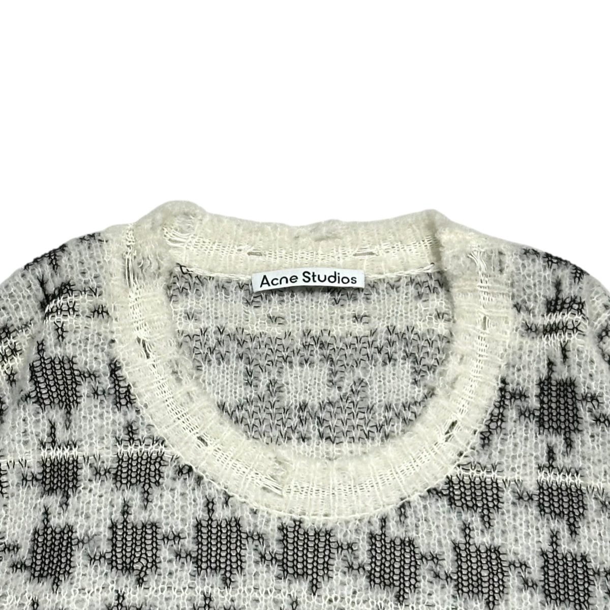 Acne Studios Destroyed Chidori Pattern Wool Knit Size S