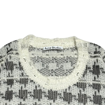 Acne Studios Destroyed Chidori Pattern Wool Knit Size S