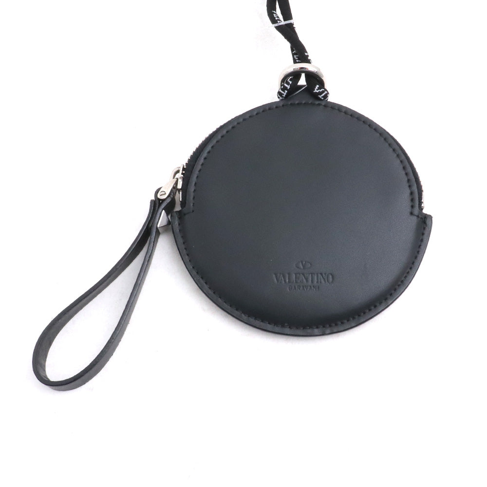 VALENTINO Neck Strap Coin Case Black Size F