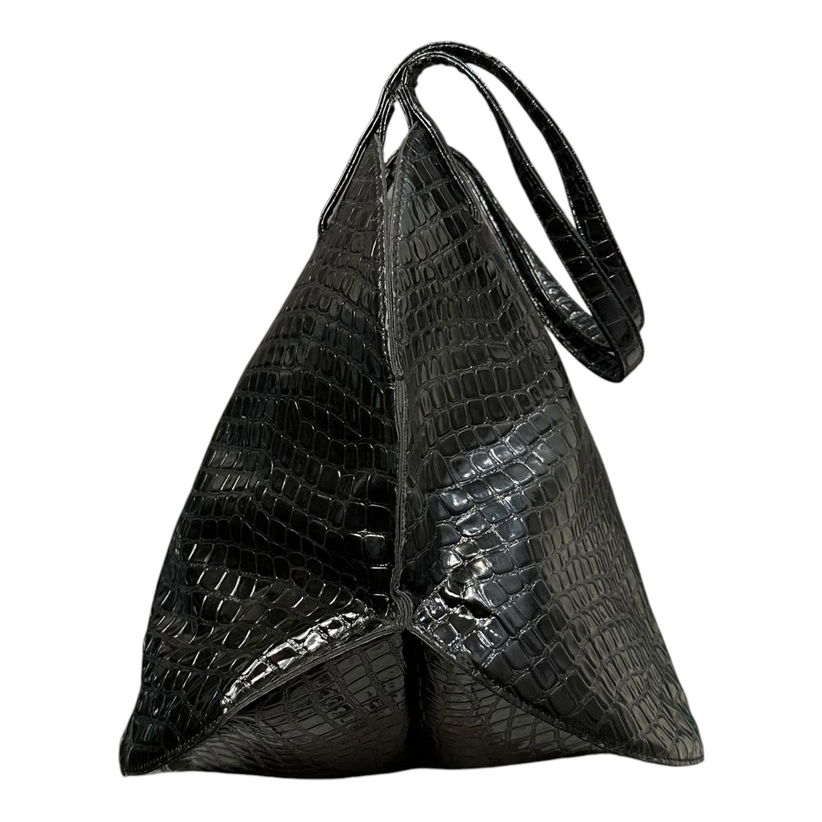 Comme des Garcons JUNYA WATANABE Croco-Embossed Circle Tote