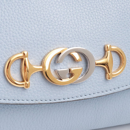 GUCCI ZUMI 2WAY Chain Leather Shoulder Bag Light Blue Size F